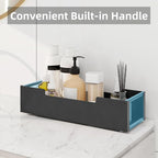 Toilet Tank Basket Topper with Built-In Handle, Back of Toilet Basket for Bathroom, Black