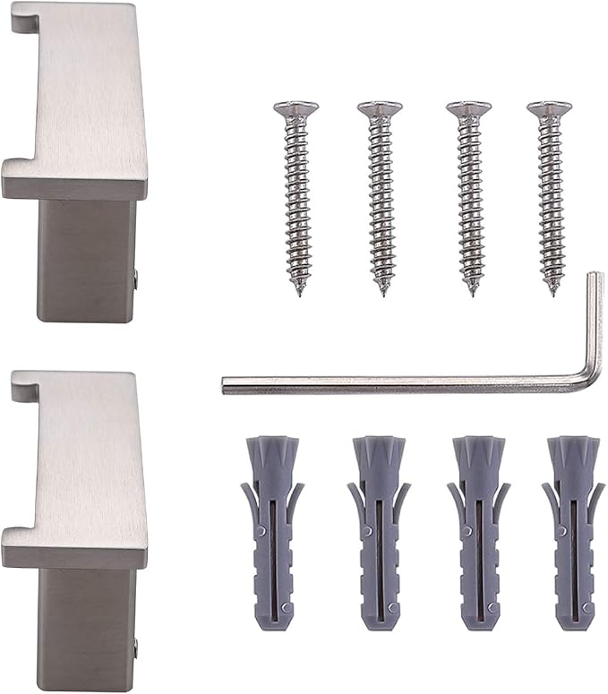 TASTOS Square Towel Hook Brushed Nickel 2Pack, Premium SUS304 Stainless Steel Bathroom Hooks Robe Coat Towel Holder Brushed Nickel Finilish