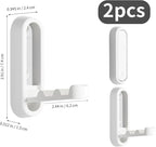 2Pcs Foldable Wall Hooks, Zinc Alloy Folding Hook White, Heavy Duty Folding Coat Hooks Wall Mounted for Hanging Coat Towels Bags Keys (White, 2 Pack)