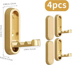 4Pcs Foldable Wall Hooks, Zinc Alloy Folding Hook Gold, Heavy Duty Folding Coat Hooks Wall Mounted for Hanging Coat Towels Bags Keys (Gold, 4 Pack)