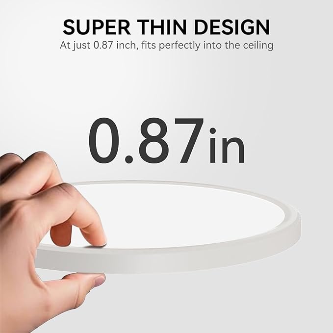 MODERN 28W 3200lm LED Flush Mount Ceiling Light, Super Slim 12 inch LED Ceiling Light, 5000K Daylight LED Ceiling Light for Bedroom, Living Room, Dining Room,Garage and Office… (5000K-8 Pack(White))