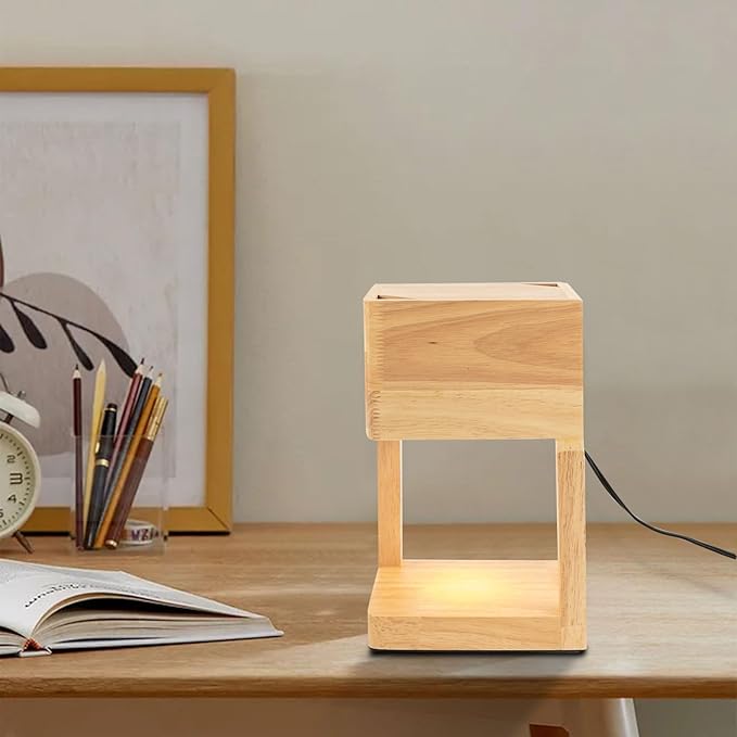 Table Lamp,Bedside End Table Lamp Traditional Nightstand Desk Lamp Geometric Lamp with Shade for Living Bedroom Office(Modern,Style 4)