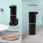 LAOPAO Automatic Foaming Hand Soap Dispenser Touchless Foam Soap Dispenser Rechargeable Bathroom Countertop Soap Pump for Kids Xmas Gift 300ml-BLACK