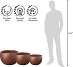 Kante 19.9" Dia Round Concrete Planter, Outdoor/Indoor Large Bowl Plant Pots with Drainage Hole and Rubber Plug for Garden Patio Balcony Home, Rusty