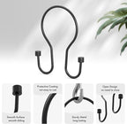 AmazerBath Shower Curtain Hooks Black Shower Curtain Rings with Cylindrical Design, Metal Shower Curtain Hooks Rust Proof, Smooth Glide Double Shower Hooks Rings for Shower Curtain