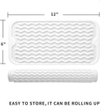 Silicone Dish Drying Mat for Multiple Usage,Easy clean,Eco-friendly,Heat-resistant Silicone Mat for Kitchen Counter or Sink,Refrigerator or Drawer Liner White S 12 inches x 6 inches