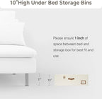 StorageWorks Under Bed Storage Bins, 10'' Underbed Storage Containers with Lid, 90L Clothes Organizer for Bedding, Blankets, Sweaters, Shoes, 2-Pack
