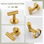 Angle Simple Bathroom Towel Hook 2 PCS, SUS304 Stainless Steel Bath Towel Robe Coat Holder, Heavy Duty Wall Hook, Brushed Gold
