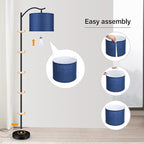 BoostArea Floor Lamp for Living Room,Arc Floor Lamp with Remote Control,Stepless Dimmable Brightness & Colors Temperature 2700k-6500k,Modern Standing Lamp for Bedroom Study Room Office,Blue