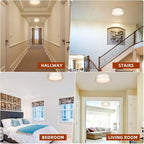 LED Flush Mount Ceiling Light 2 Pack, 14 Inch Dimmable Round Lighting Fixture, 20W 1400 Lumens 3000K Warm White, ETL Listed for Kitchen, Hallway, Bedroom, Stairways, Acrylic Lampshade