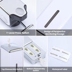 3-in-1 Quadrate Dispensers for The Shower,Shower soap Dispenser,Conditioner Dispenser, Shampoo Dispenser,No Drilled Wall Mounted Distributor,Hotel,Bathroom,Home (Triple, White)