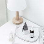 Marble Vanity Tray 7‘’ Decorative Tray Oval Storage Organizer Mini Bathroom Kitchen Dresser Jewelry Dish Ring Holder for Counter, Vanity, Dresser, nightstand or Desk