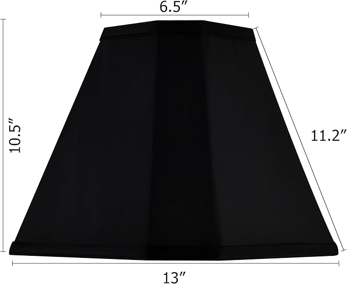 GO&SO Bell Lamp Shades Set of 2 Black Scalloped Lamp Shade, Replacement Lamp Shade For Floor & Table Lamp Shade, 6.5"Top x 13"Bottom x 11.2"Slant Height x 10.5''Vertical Height(Spider), Easy Assembly
