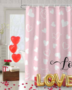 Vandarllin Pink Shower Curtain, Love Heart Shower Curtains Set with Hooks, Waterproof Fabric Bathroom Curtains Decor Home Accessories,72 X 78 Inch Long