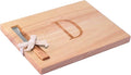 Miicol Wood Charcuterie Board, Monogram Cheese Board 10 Inch, Personalized Initial Cutting Board with Spreader, Unique Housewarming Gift, Ideal for Kitchen, Home, Letter D