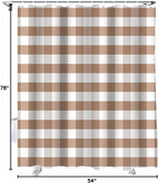 Vandarllin Rustic Brown White Buffalo Check Plaid Pattern Shower Curtain, Farmhouse Shower Curtains Set with Hooks, Waterproof Fabric Bathroom Curtains Decor Home Accessories, Stall Long 54 X 78 Inch