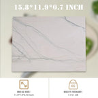 Koville Marble Pastry Board Cutting Boards for Kitchen Counter, 16" x 12" Natural White Marble Cutting Board Cheese Board, Stone Charcuterie Slab, Heat Resistant Rectangular Serving & Chopping Slab