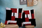 CAPSCEOLL Geometric Throw Pillow Covers 18X18 Set of 2 Soft Geometry Black Red White Pillow Cases Cushion Covers for Living Room Bedroom Decorative Throw Pillowcases for Sofa Couch Chair