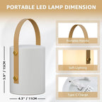 uuffoo LED Lamp Lantern Table Lamp Cordless Shower Lamp IP44 RGB and Warm White Dimmable for Indoor Outdoor Patio Camping Restaurant Home (White B)