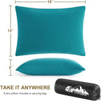 Ivellow Memory Foam Travel Pillow Compressible Camping Pillow for Sleeping Shredded Memory Foam Pillow Compact Firm Supportive Small Pillow for Adults Kids Outdoor Backpacking Hiking Essential Gear-M