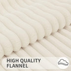 Simmore Decorative Fall Throw Pillow Covers 24x24 Set of 2, Soft Natural Plush Flannel Double-Sided Fluffy Couch Pillow Covers for Sofa Living Room, Cream White