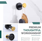 Angle Simple Towel Hook Black & Gold, Stainless Steel Bathroom Hook for Wall, Round Robe Hook, Hand Towel Holder
