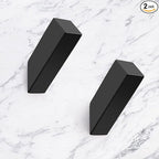 NINETREX Black Towel Hooks Matte Black Robe Hook, Modern Towel Hooks SUS 304 Stainless Steel Heavy Duty Wall Hooks Waterproof for Bathroom Bedroom Entryway Coat mudroom Garage, Wall Mounted 2 Pack