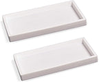 Countertop and Vanity Tray - 2 PC Small 7.7" Silicone Bathroom Trays, Kitchen Soap Tray, Dish Sponge Soap Holder Kitchen Sink Organizer Caddy, Bathroom Counter Trays for Lotion Dispenser
