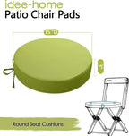 idee-home Outdoor Bistro Chair Cushions, 15”x15”x 3” Thick Outdoor Round Seat Cushions Set of 4 with Ties, Waterproof Round Patio Furniture for Garden