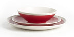 Rock Ridge Speckled Stoneware Dinnerware Set (18pc Set, Ruby and Ivory)