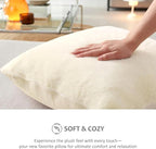 Pallene Faux Fur Plush Throw Pillow Covers 18x18 Set of 2, Soft Fluffy Couch Pillow Covers for Living Room, Beige