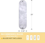 2 Pack 4 Light Oval 20" Alabaster Marble Bathroom Wall Sconce Modern Concise Style Wall Light Fixture,Dark Gray Finish for Bedroom Hallway Bedside