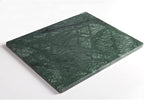 Natural Green Marble Cutting Board,16x12x0.5 Inch, Marble Pastry Board Hand Craft Slab with Non-Slip Feets for Cheese, Dough and Chocolate Tempering.