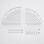 Corner Shower Caddy Organizer, SUS304 Stainless Steel Heavy Duty Rust-Proof Shelf Shampoo Holder, Wall Mounted Storage Rack for Bathroom Kitchen, 2 Packs Polished Chrome