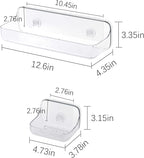 TZAMLI Shower Caddy with Soap Dish, Adhesive Shower Organizer Shelf Plastic Wall Mounted No Drilling Shelves for Bathroom Kitchen Storage (Clear, 3 Pack)