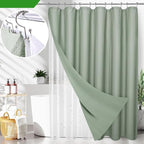 LightGreen Bathroom Set, 25 PCS Bathroom Accessories Set with Shower Curtains, Rugs, Trash Can, Toothbrush Holder, Soap Dispensers, Toothbrush Cup, Vanity Tray, Soap Dish, Toilet Brush, Qtip Holders