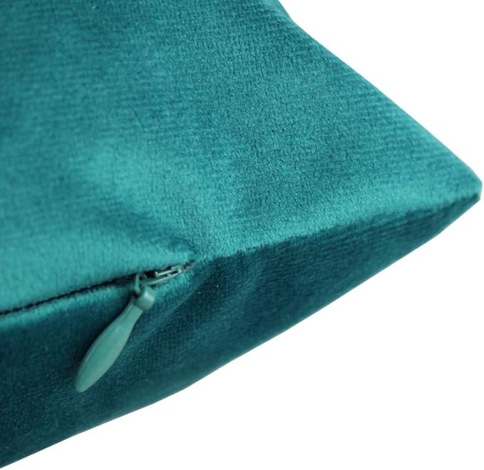 Teal Decor Throw Pillow Covers Soft Solid Square Velvet Decorative Couch Cushion Covers Cozy Pillow Cases Home Decoration for Patio Sofa Bedroom Office Car 18x18 Set of 2