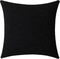 Jeneoo Black Decorative Square Thick Throw Pillow Covers Fine Textured Boucle Couch Cushion Case for Sofa Living Room Decor, Set of 1, 24 x 24 Inch