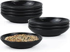 Plastic Dipping Plates Set of 8 - 4 inch Wheat Straw Plates,Soy Sauce Dish,Dipping Bowls,Small Serving Bowls for Side Dishes, Mini Appetizer Plates for Side Dishes,Condiment,BBQ and Party Dinner-Black