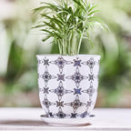 CHIVE ‘Liberte’ Ceramic Succulent Pots — 4.25” Cute Vintage Farmhouse Style Planters for Indoor Plants — Beautiful Home & Kitchen Decor — Black Stars