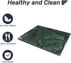Natural Green Marble Cutting Board,16x12x0.5 Inch, Marble Pastry Board Hand Craft Slab with Non-Slip Feets for Cheese, Dough and Chocolate Tempering.