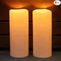 NURADA Large Outdoor Solar Candles Waterproof - 12" x 5" Rechargeable Solar Powered Flameless LED Pillar Flickering Candle for Patio Porch Lanterns Decor - Ivory White Set of 2