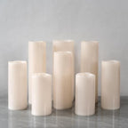 4" x 12" Large Waterproof Outdoor Flameless Candles Battery Operated LED Flickering Pillar Candles with Remote and Timer for Indoor Outdoor Lanterns, Off White, Long Lasting, Set of 2