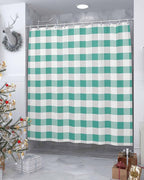 Vandarllin Rustic Green White Buffalo Check Plaid Pattern Shower Curtain, Farmhouse Shower Curtains Set with Hooks, Waterproof Fabric Bathroom Curtains Decor Home Accessories,66 X 72 Inch Long