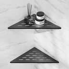Corner Shower Shelf 10" Slot Design Recessed Shower Shelves for Tiled Wall, 304 Stainless Steel Corner Shelves for Bathroom Organizer, Matte Black, 2 Pack
