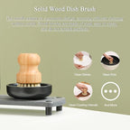 MOMEEMO Amber Glass Soap Dispenser Set Comes with Stainless Steel Pumps, Instant Dry Tray, and Dish Scrub Brush, Suitable for Soap Dispenser for Kitchen Sink. (Amber)