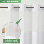 Extra Long No Hook Shower Curtain with Snap-in Fabric Liner Set,Slub Textured Fabric Shower Curtains for Bathroom,Hotel Style Modern Shower Curtain,Water Repellent & Washable,71x98(96),White