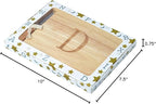 Miicol Wood Charcuterie Board, Monogram Cheese Board 10 Inch, Personalized Initial Cutting Board with Spreader, Unique Housewarming Gift, Ideal for Kitchen, Home, Letter D