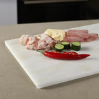 Koville African Natural Marble Cutting Board for Kitchen, 16x12inch Large Hand Crafted Marble Slab for Cheese, Charcuterie, Pastry Board - Wedding Gift, House Warming Gift
