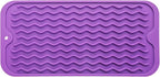 Silicone Dish Drying Mat for Multiple Usage,Easy clean,Eco-friendly,Heat-resistant Silicone Mat for Kitchen Counter or Sink,Refrigerator or Drawer Liner Purple S 12 inches x 6 inches